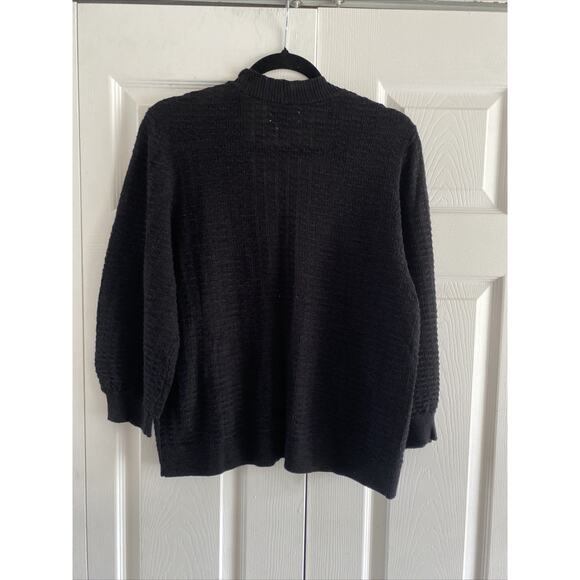 Croft Barrow Womens Medium Black Knit Open Cardigan NEW - Picture 7 of 7